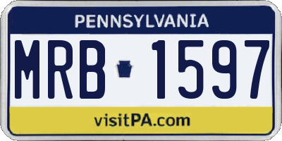 PA license plate MRB1597