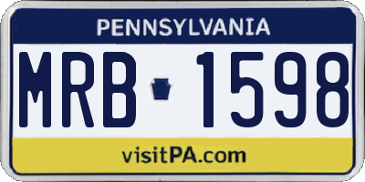 PA license plate MRB1598