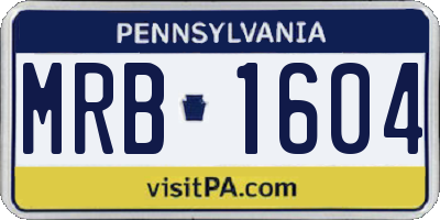 PA license plate MRB1604