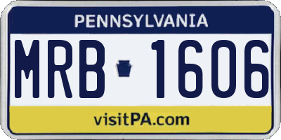 PA license plate MRB1606