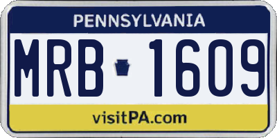 PA license plate MRB1609