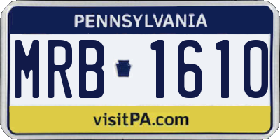 PA license plate MRB1610
