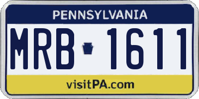 PA license plate MRB1611