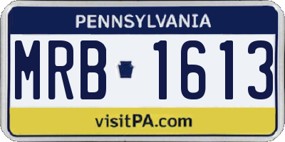 PA license plate MRB1613