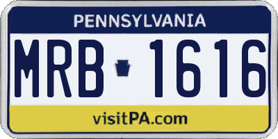 PA license plate MRB1616