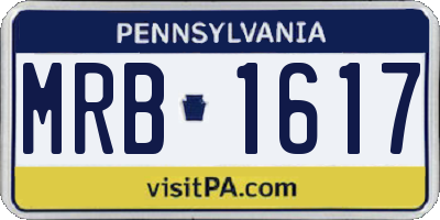 PA license plate MRB1617