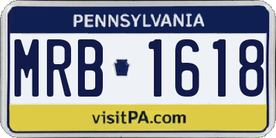 PA license plate MRB1618