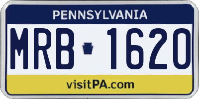 PA license plate MRB1620