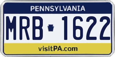 PA license plate MRB1622