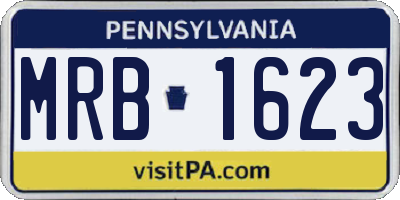 PA license plate MRB1623