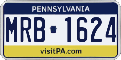 PA license plate MRB1624