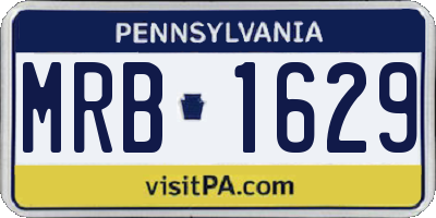 PA license plate MRB1629