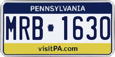 PA license plate MRB1630