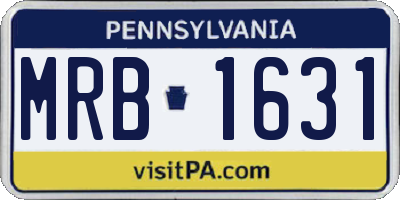 PA license plate MRB1631