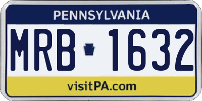 PA license plate MRB1632
