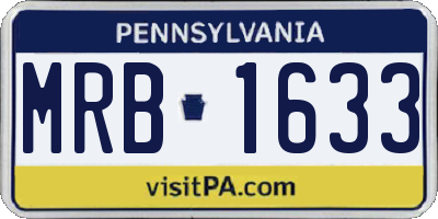 PA license plate MRB1633
