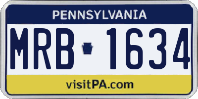 PA license plate MRB1634