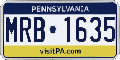 PA license plate MRB1635