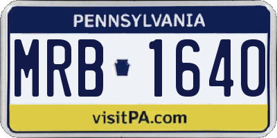 PA license plate MRB1640