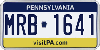 PA license plate MRB1641