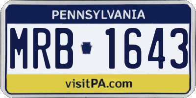 PA license plate MRB1643
