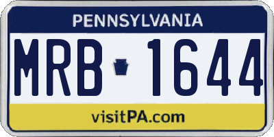 PA license plate MRB1644
