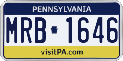 PA license plate MRB1646