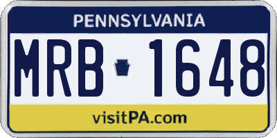 PA license plate MRB1648