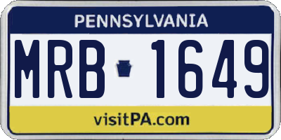 PA license plate MRB1649