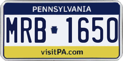 PA license plate MRB1650