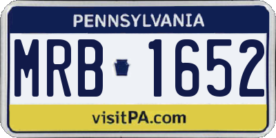 PA license plate MRB1652