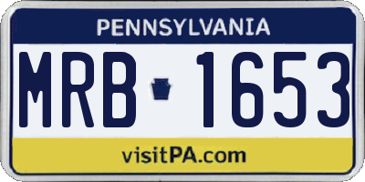 PA license plate MRB1653