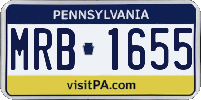 PA license plate MRB1655