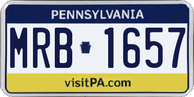 PA license plate MRB1657