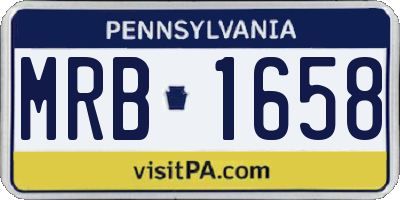 PA license plate MRB1658