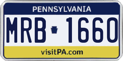 PA license plate MRB1660