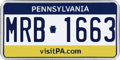 PA license plate MRB1663