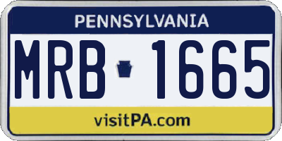 PA license plate MRB1665