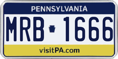 PA license plate MRB1666