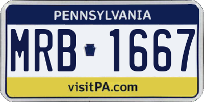 PA license plate MRB1667
