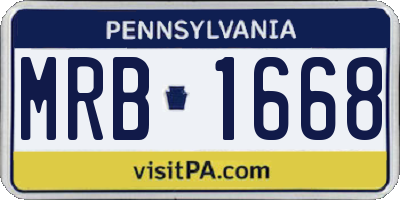 PA license plate MRB1668