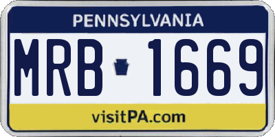 PA license plate MRB1669