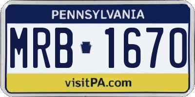 PA license plate MRB1670