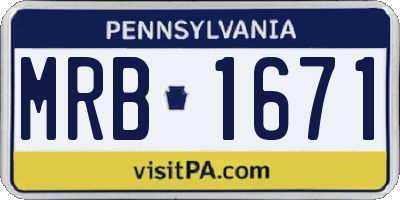 PA license plate MRB1671