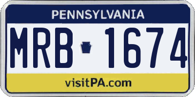 PA license plate MRB1674