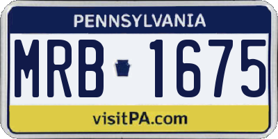 PA license plate MRB1675
