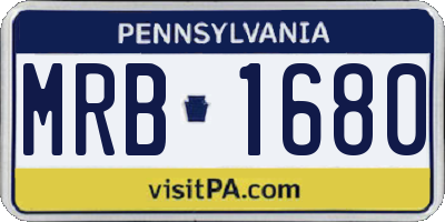 PA license plate MRB1680