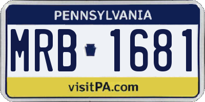 PA license plate MRB1681