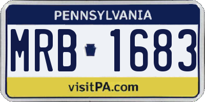 PA license plate MRB1683