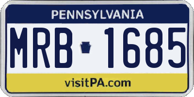 PA license plate MRB1685